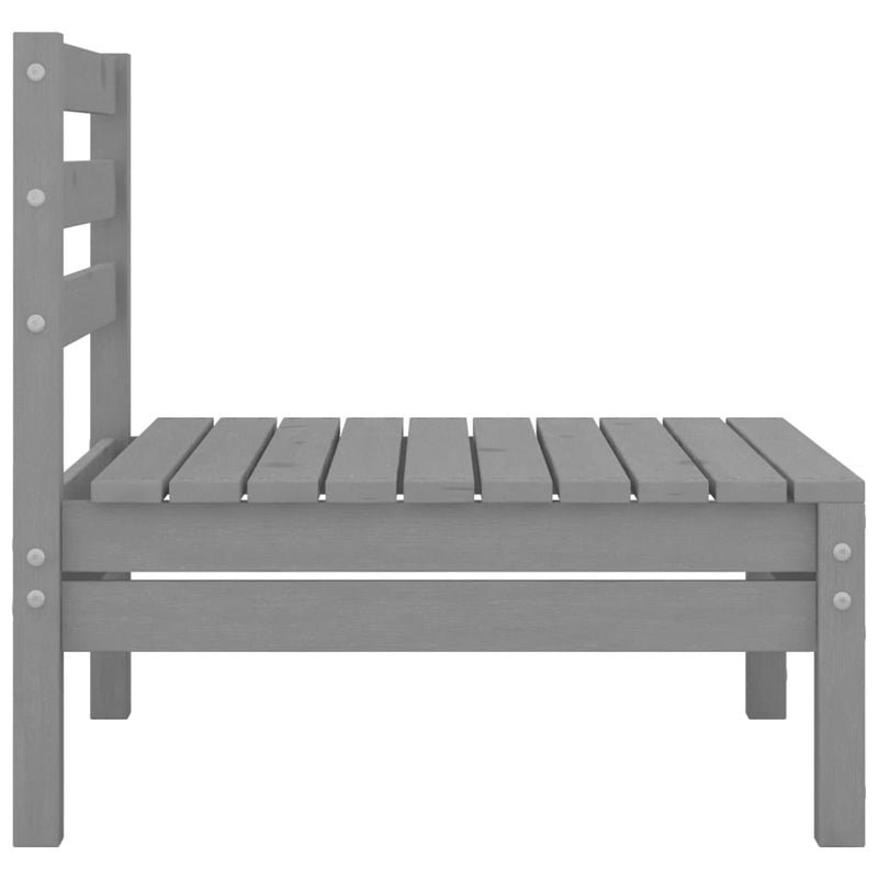3 Piece Garden Lounge Set Grey Solid Wood Pine Payday Deals