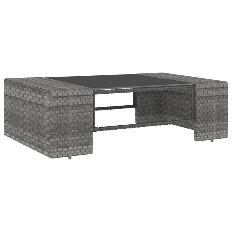 3 Piece Garden Lounge Set Poly Rattan Grey Payday Deals