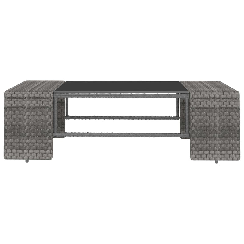 3 Piece Garden Lounge Set Poly Rattan Grey Payday Deals