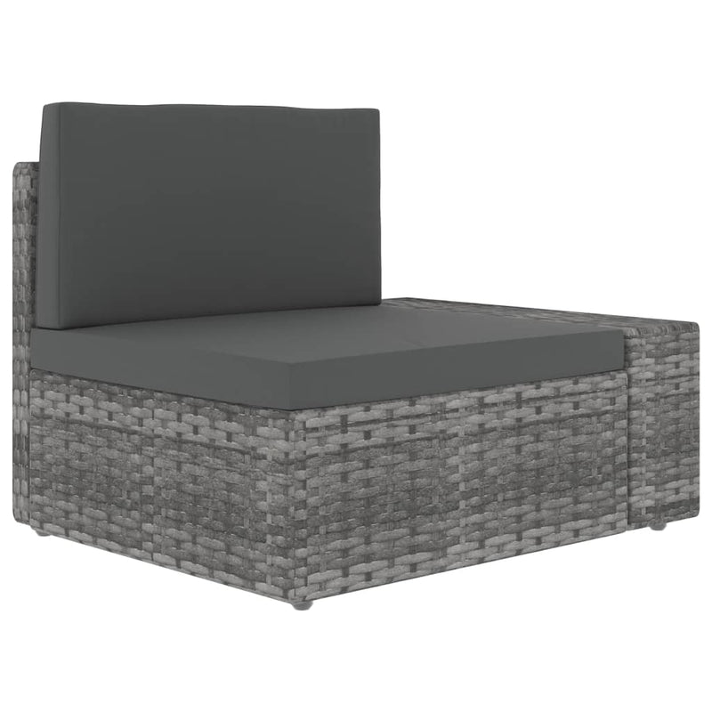 3 Piece Garden Lounge Set Poly Rattan Grey Payday Deals