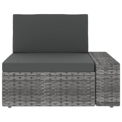 3 Piece Garden Lounge Set Poly Rattan Grey Payday Deals
