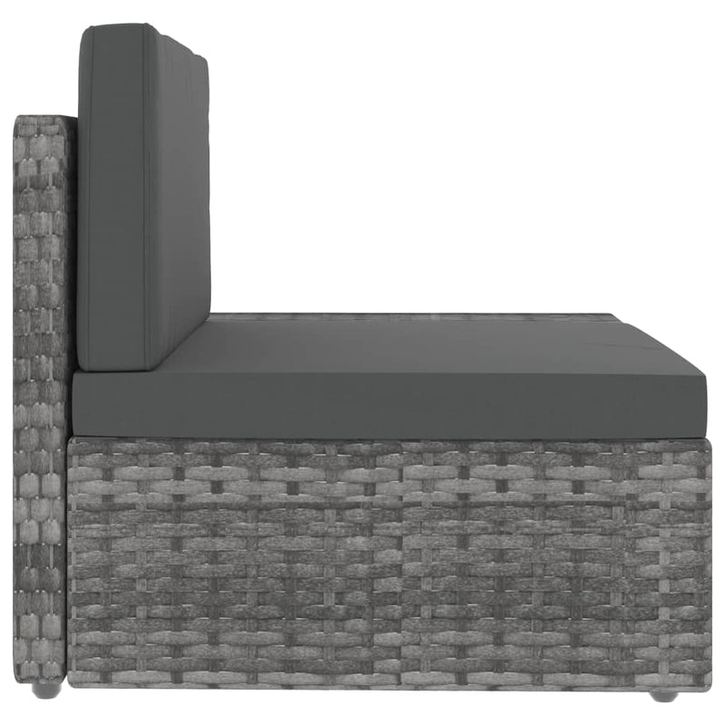 3 Piece Garden Lounge Set Poly Rattan Grey Payday Deals