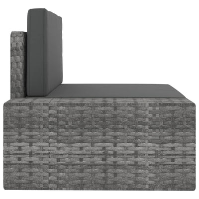 3 Piece Garden Lounge Set Poly Rattan Grey Payday Deals