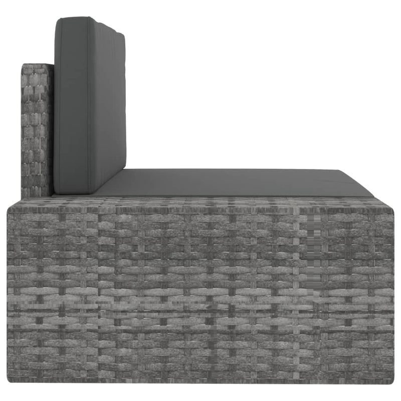 3 Piece Garden Lounge Set Poly Rattan Grey Payday Deals