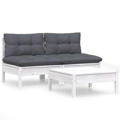 3 Piece Garden Lounge Set with Anthracite Cushions Pinewood Payday Deals