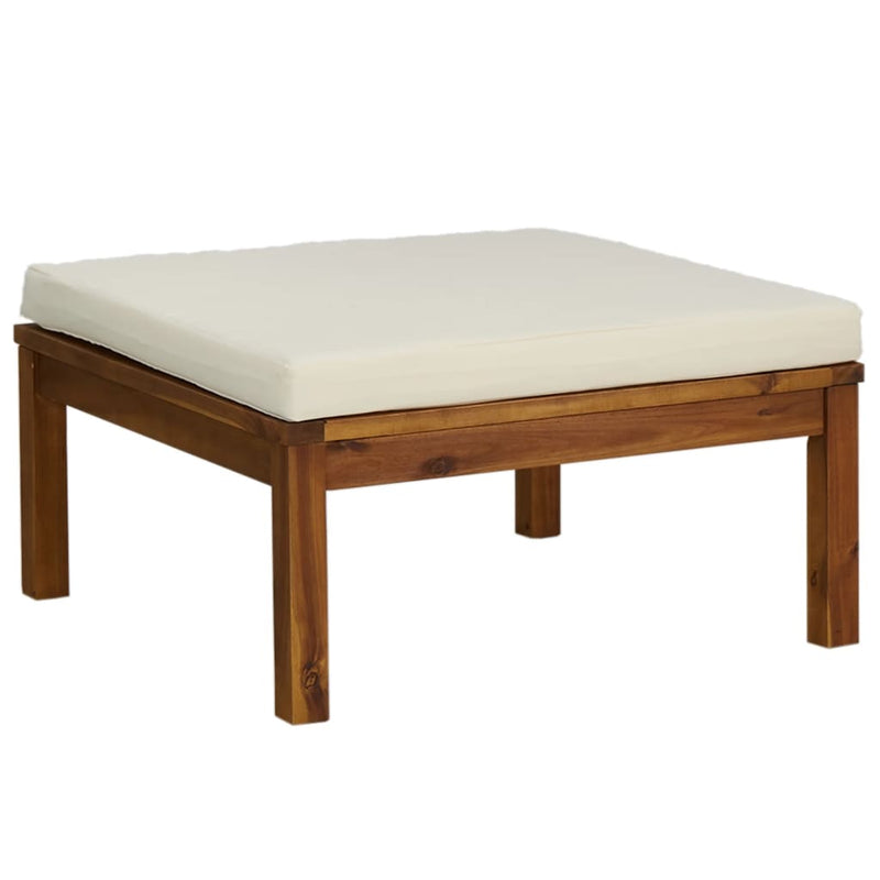 3 Piece Garden Lounge Set with Cream Cushion Solid Acacia Wood Payday Deals