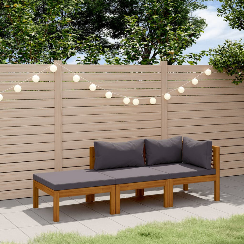 3 Piece Garden Lounge Set with Cushion Solid Acacia Wood Payday Deals