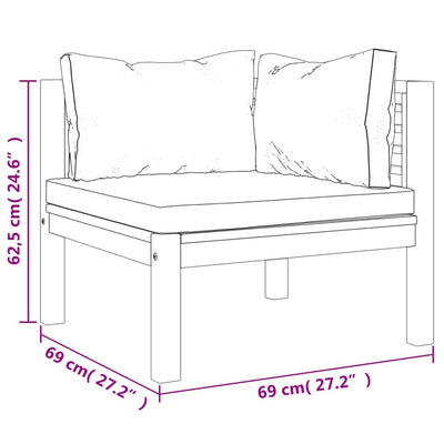 3 Piece Garden Lounge Set with Cushion Solid Acacia Wood Payday Deals