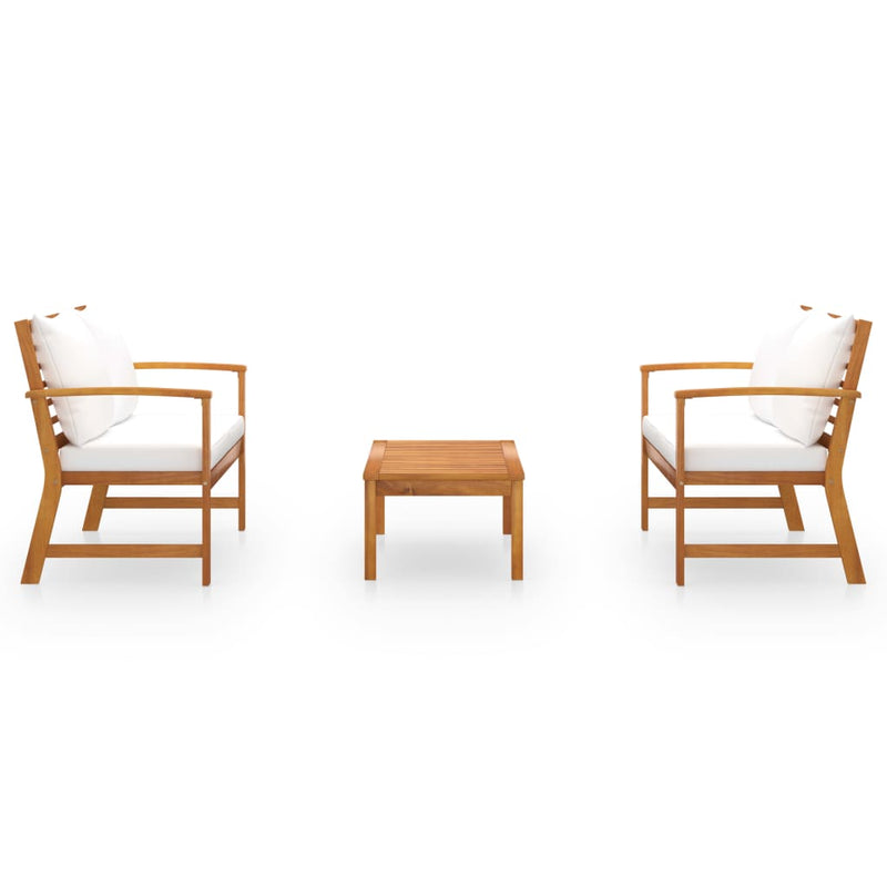 3 Piece Garden Lounge Set with Cushion Solid Acacia Wood Payday Deals