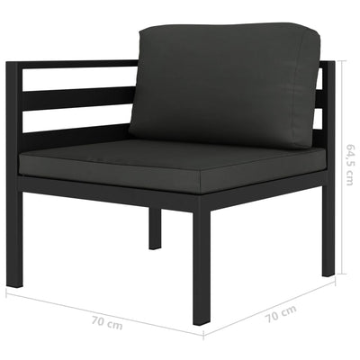 3 Piece Garden Lounge Set with Cushions Aluminium Anthracite Payday Deals
