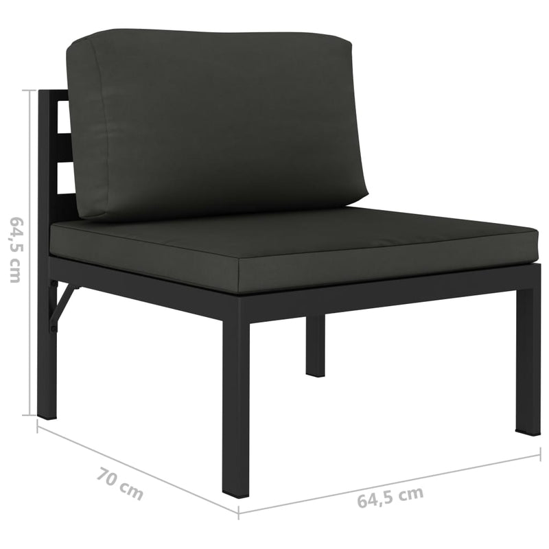 3 Piece Garden Lounge Set with Cushions Aluminium Anthracite Payday Deals
