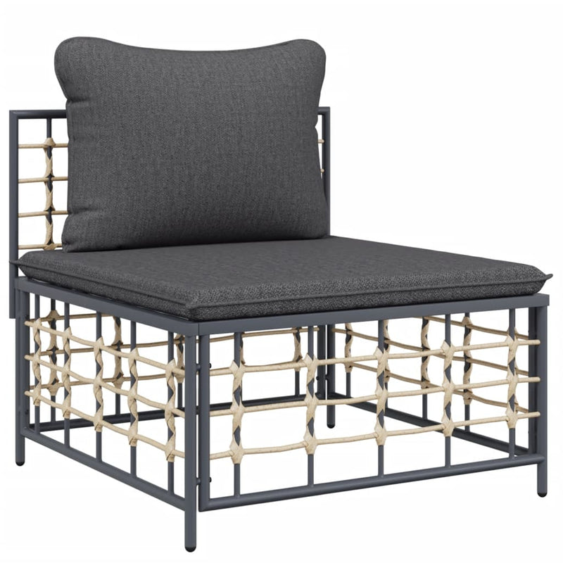 3 Piece Garden Lounge Set with Cushions Anthracite Poly Rattan Payday Deals