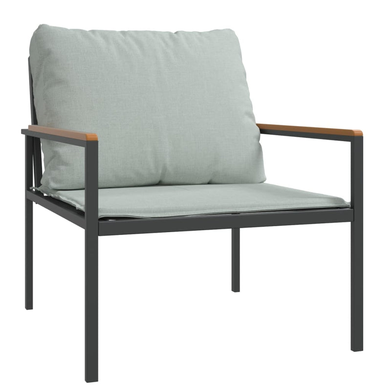 3 Piece Garden Lounge Set with Cushions Anthracite Steel Payday Deals