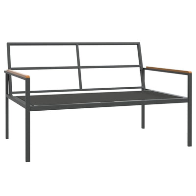 3 Piece Garden Lounge Set with Cushions Anthracite Steel Payday Deals