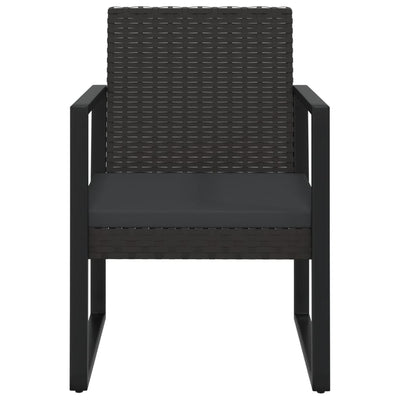 3 Piece Garden Lounge Set with Cushions Black Poly Rattan Payday Deals