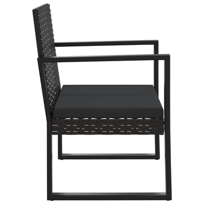 3 Piece Garden Lounge Set with Cushions Black Poly Rattan Payday Deals