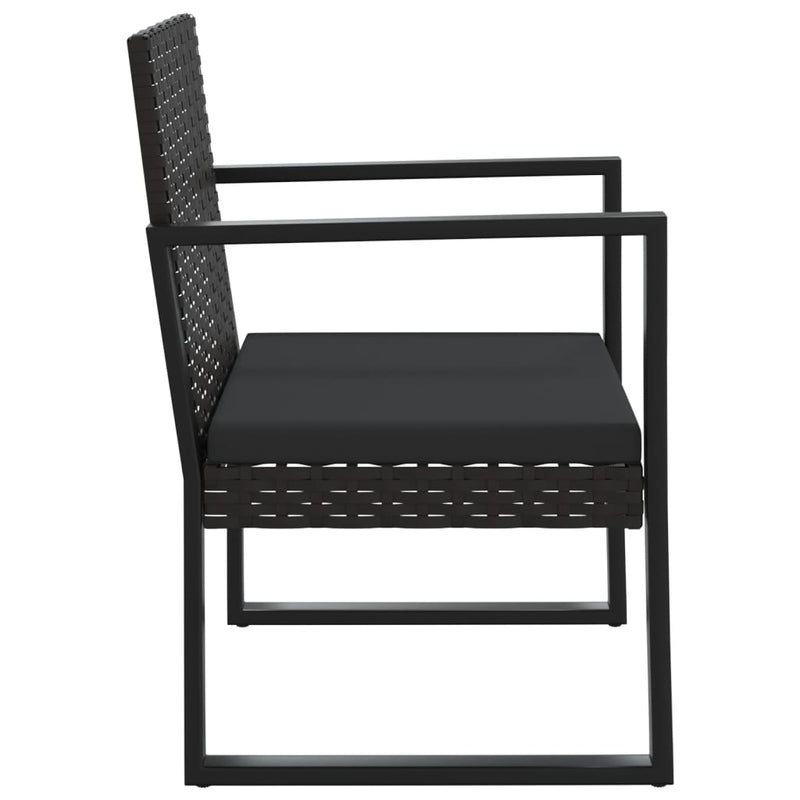 3 Piece Garden Lounge Set with Cushions Black Poly Rattan Payday Deals