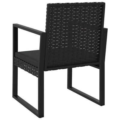 3 Piece Garden Lounge Set with Cushions Black Poly Rattan Payday Deals