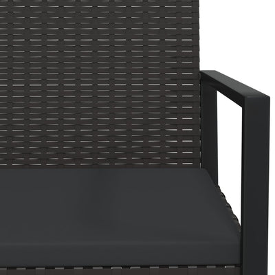 3 Piece Garden Lounge Set with Cushions Black Poly Rattan Payday Deals