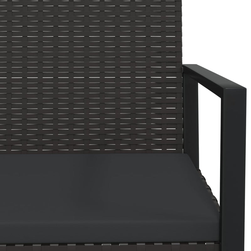 3 Piece Garden Lounge Set with Cushions Black Poly Rattan Payday Deals