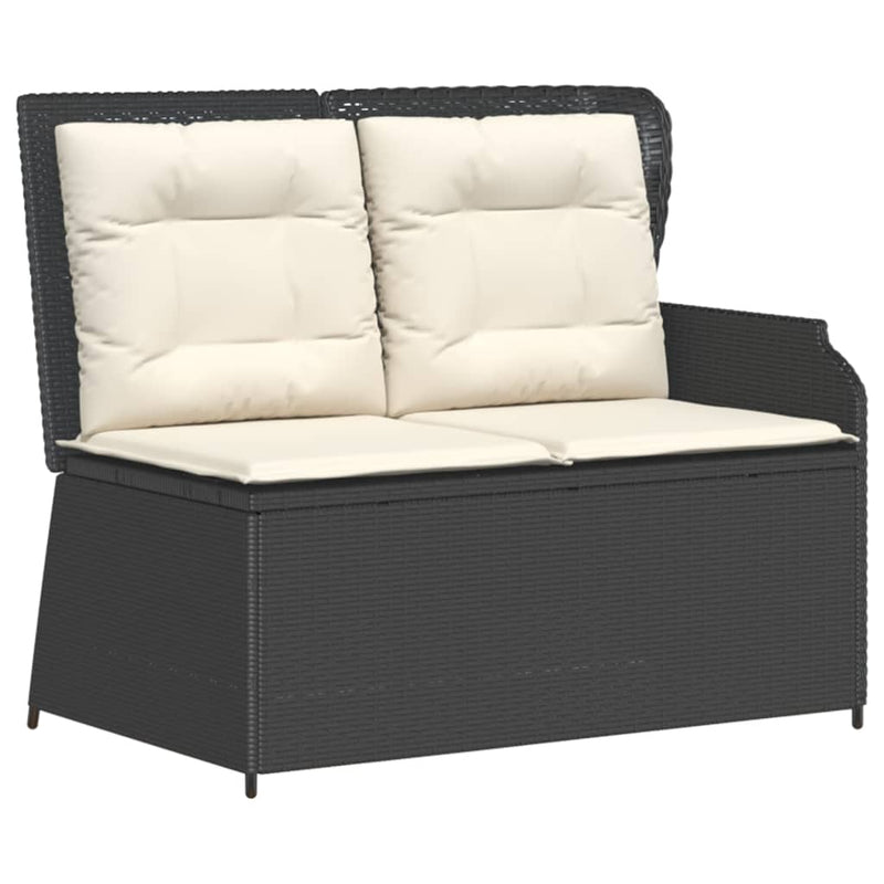 3 Piece Garden Lounge Set with Cushions Black Poly Rattan Payday Deals