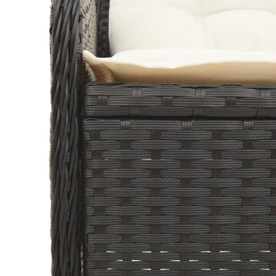 3 Piece Garden Lounge Set with Cushions Black Poly Rattan Payday Deals