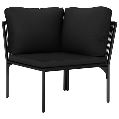3 Piece Garden Lounge Set with Cushions Black PVC Payday Deals
