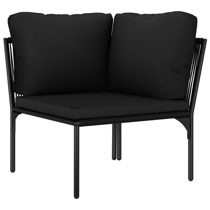 3 Piece Garden Lounge Set with Cushions Black PVC Payday Deals
