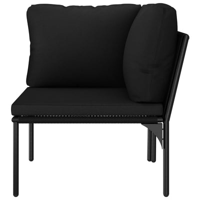 3 Piece Garden Lounge Set with Cushions Black PVC Payday Deals