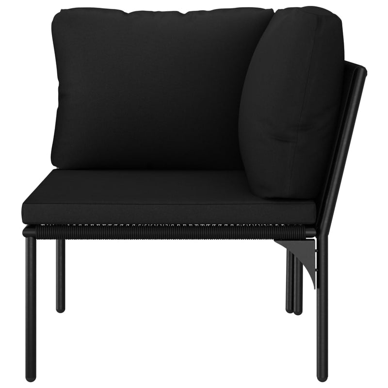3 Piece Garden Lounge Set with Cushions Black PVC Payday Deals