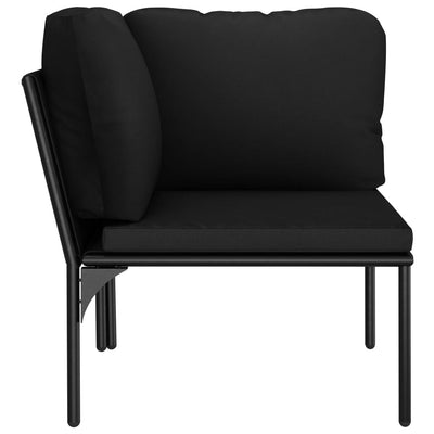 3 Piece Garden Lounge Set with Cushions Black PVC Payday Deals