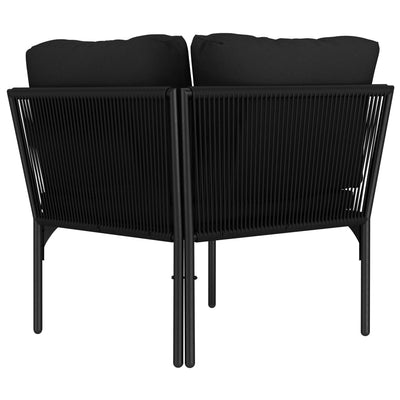 3 Piece Garden Lounge Set with Cushions Black PVC Payday Deals