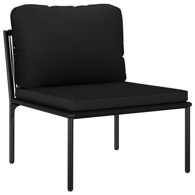 3 Piece Garden Lounge Set with Cushions Black PVC Payday Deals