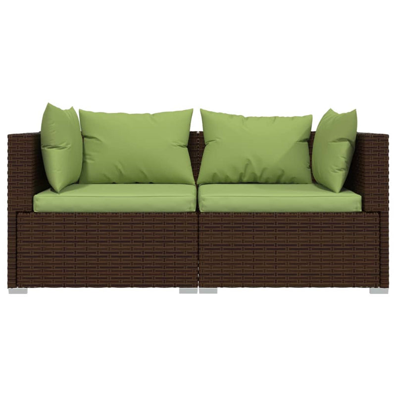3 Piece Garden Lounge Set with Cushions Brown Poly Rattan Payday Deals
