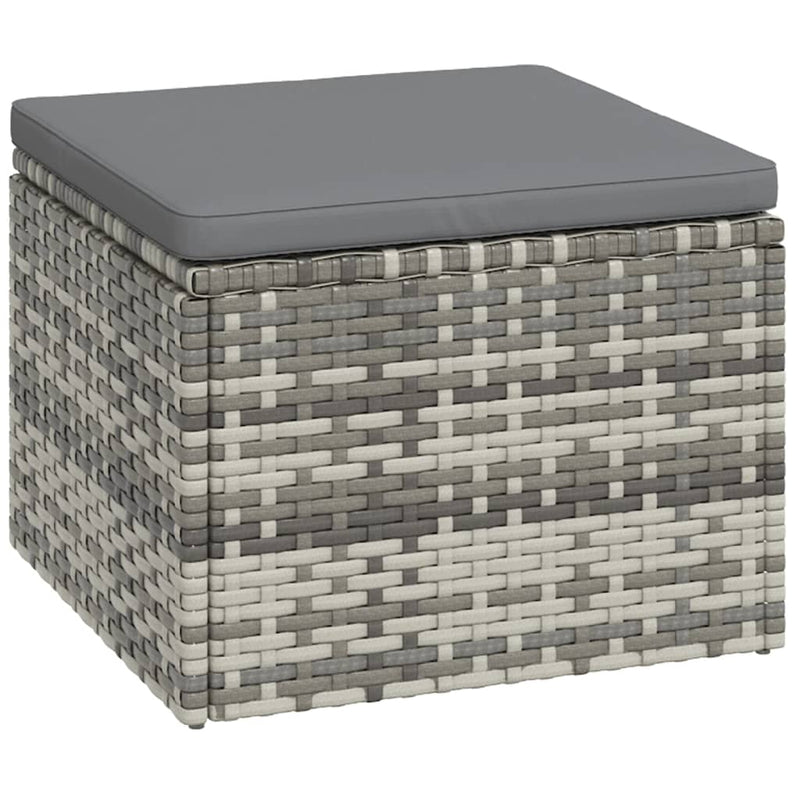3 Piece Garden Lounge Set with Cushions Grey Poly Rattan Payday Deals