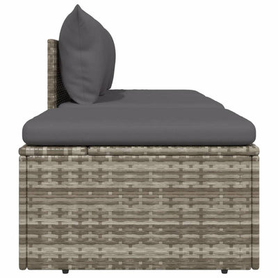 3 Piece Garden Lounge Set with Cushions Grey Poly Rattan Payday Deals