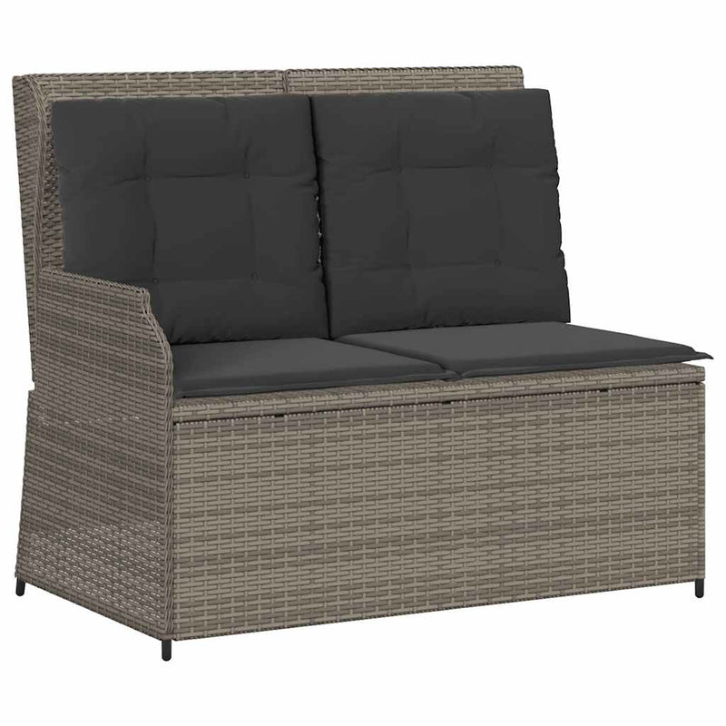 3 Piece Garden Lounge Set with Cushions Grey Poly Rattan Payday Deals