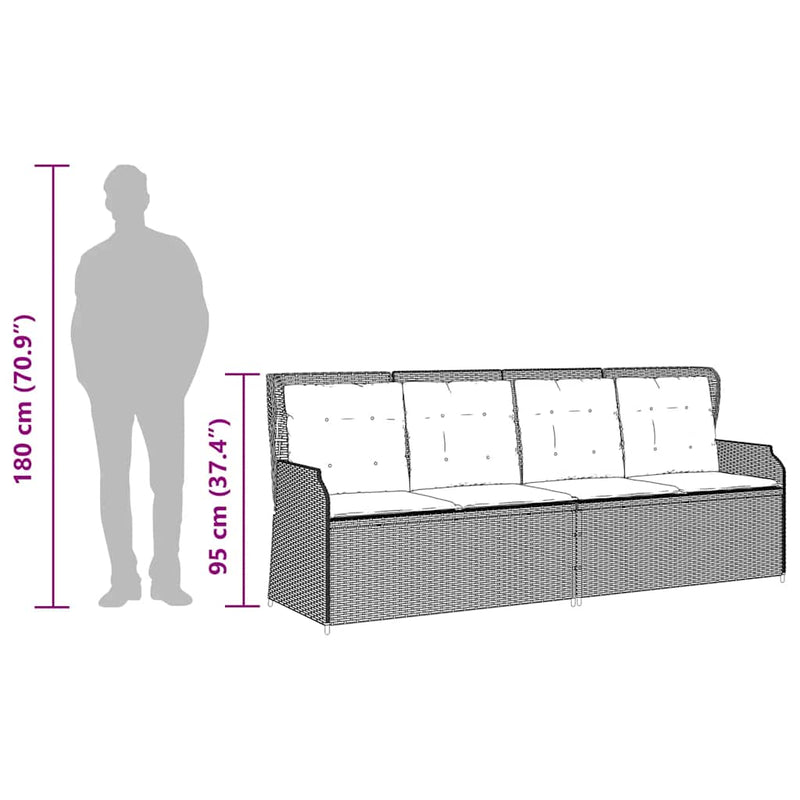 3 Piece Garden Lounge Set with Cushions Grey Poly Rattan Payday Deals