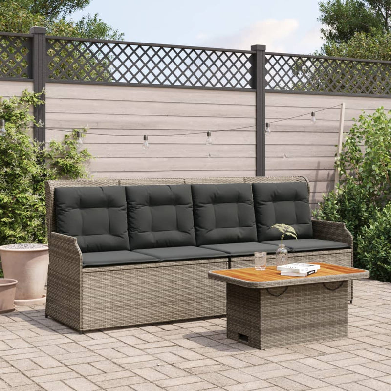 3 Piece Garden Lounge Set with Cushions Grey Poly Rattan Payday Deals