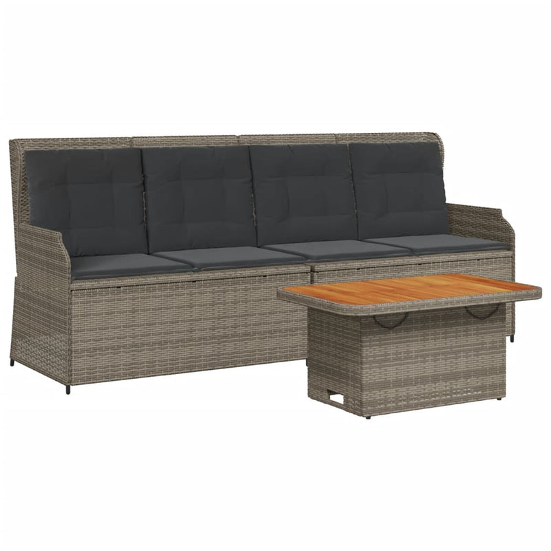 3 Piece Garden Lounge Set with Cushions Grey Poly Rattan Payday Deals