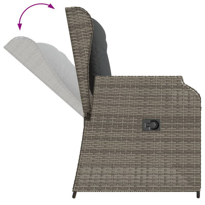 3 Piece Garden Lounge Set with Cushions Grey Poly Rattan Payday Deals