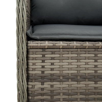 3 Piece Garden Lounge Set with Cushions Grey Poly Rattan Payday Deals