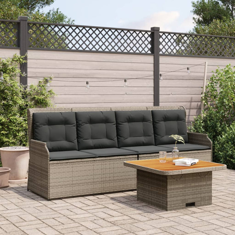 3 Piece Garden Lounge Set with Cushions Grey Poly Rattan Payday Deals