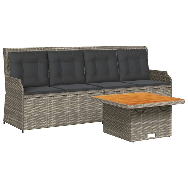 3 Piece Garden Lounge Set with Cushions Grey Poly Rattan Payday Deals