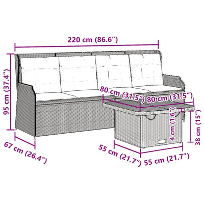 3 Piece Garden Lounge Set with Cushions Grey Poly Rattan Payday Deals