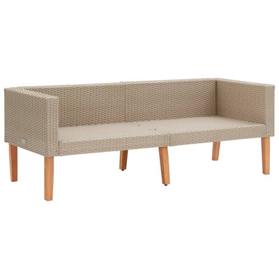 3 Piece Garden Lounge Set with Cushions Poly Rattan Beige Payday Deals