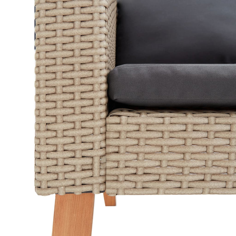 3 Piece Garden Lounge Set with Cushions Poly Rattan Beige Payday Deals