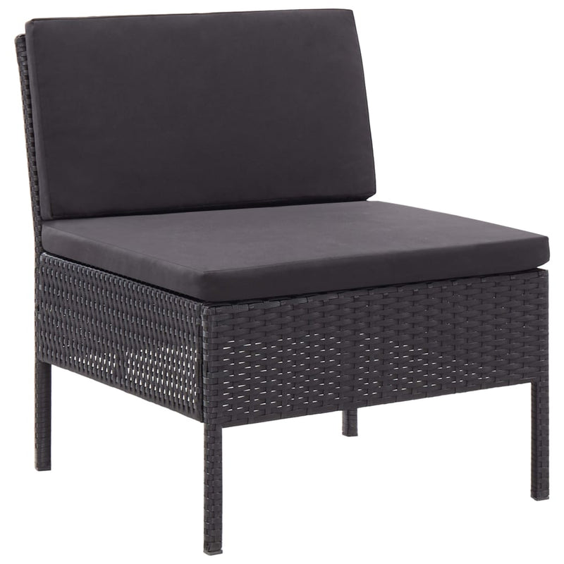3 Piece Garden Lounge Set with Cushions Poly Rattan Black Payday Deals