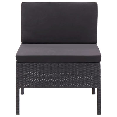 3 Piece Garden Lounge Set with Cushions Poly Rattan Black Payday Deals
