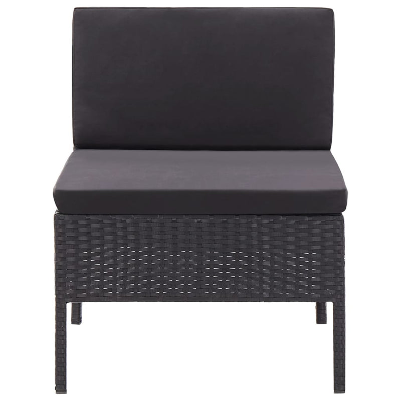 3 Piece Garden Lounge Set with Cushions Poly Rattan Black Payday Deals
